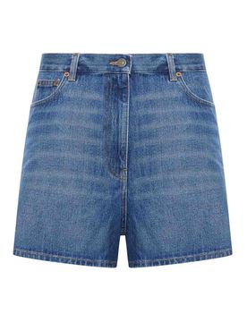 Pantaloncini di jeans tinta unita