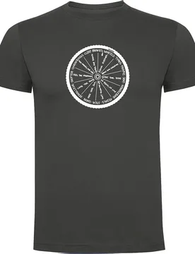 Maglietta A Maniche Corte Wheel Dark Grey - Kruskis - FashionsVida