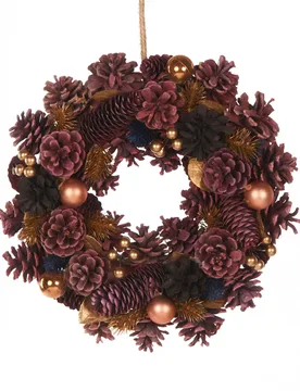 Weihnachten-Türkranz braun-rosa - HOGEWONING BV - FashionsVida