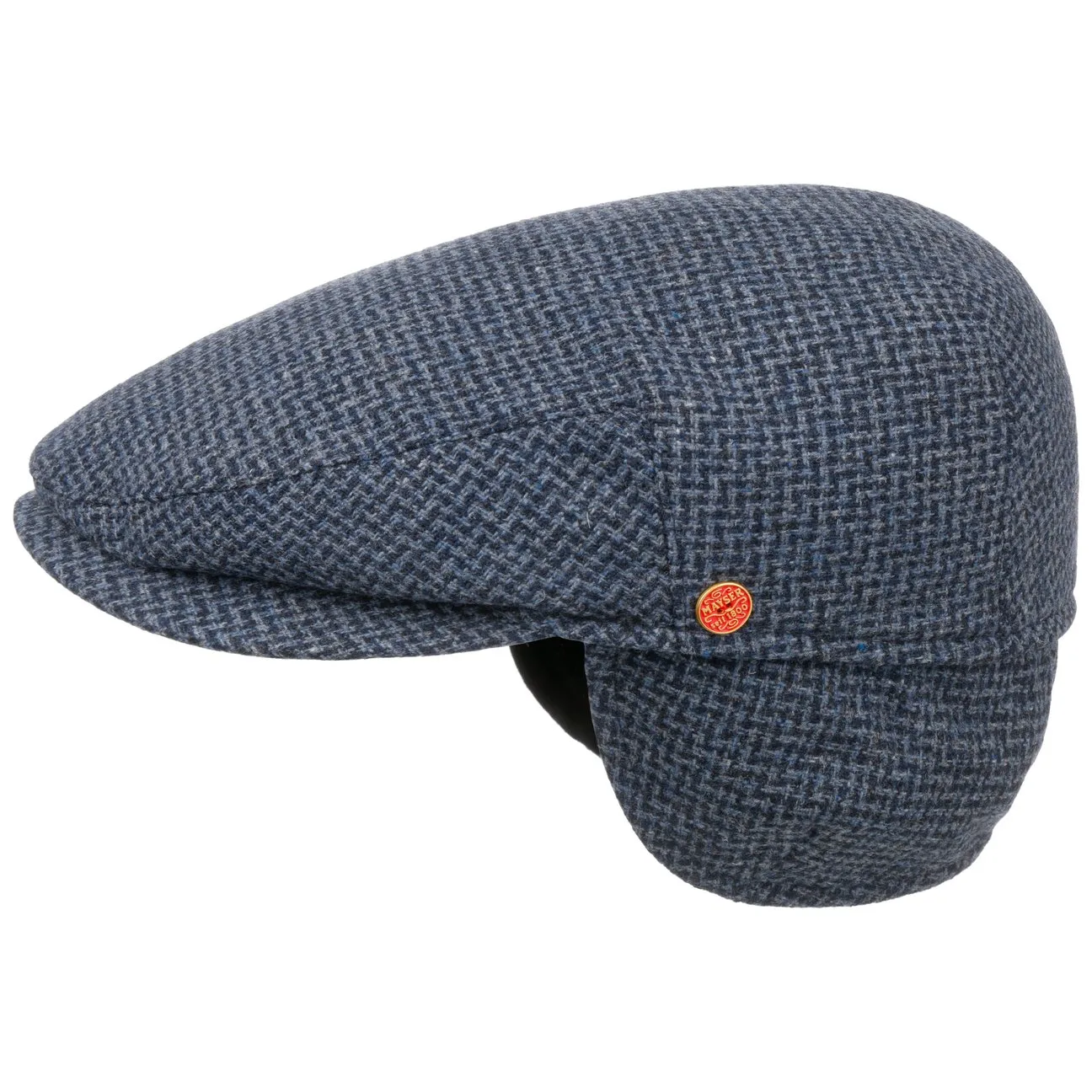 Merlino Zigzag Flat Cap with Ear Flaps by - navy - Herren - Size: 56 cm - Mayser - FashionsVida