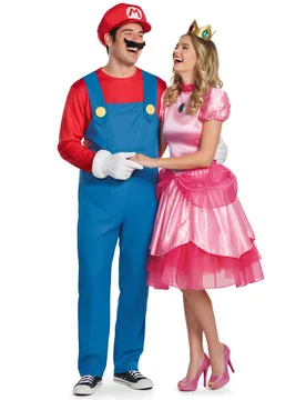 Super Mario und Prinzessin Peach Deluxe-Paarkostüm - BCI - FashionsVida