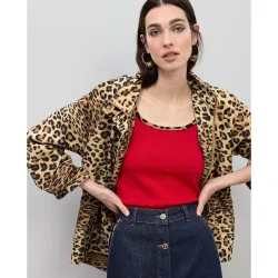 Parka de mujer animal print con capucha