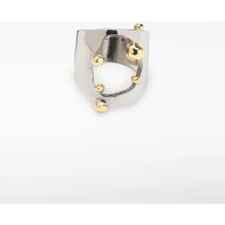 Anillo metálico irregular forma orgánica