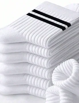 Piezas 40 piezas 32 piezas Calcetines unisex de moda deportiva negros & blancos gruesos hasta la pantorrilla cómodos a rayas estilo business casual l - Shein - FashionsVida