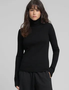 Camiseta de mujer de manga larga y cuello vuelto - Replay - FashionsVida