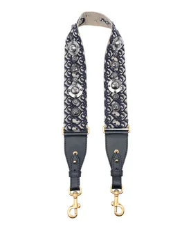 Oblique Embroidered Canvas Studded Shoulder Strap - Dior - FashionsVida