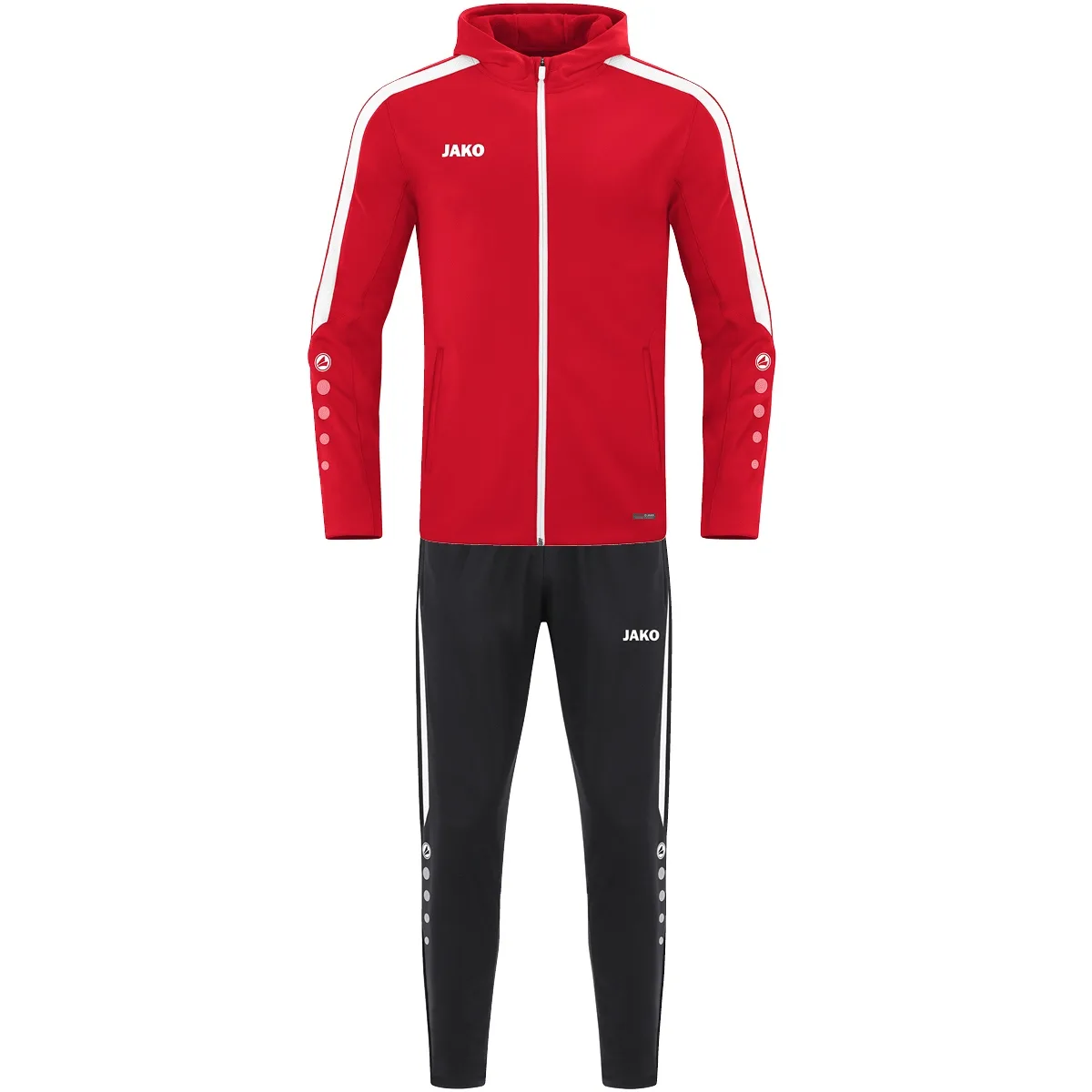 Trainingsanzug Polyester Power mit Kapuze (rot / Größe 40 / Damen) - Jako - FashionsVida