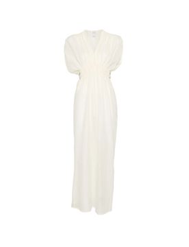 V-Neck Mini Dress with Gathered Details (Size 38)
