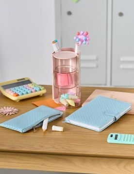 Set: taccuino e astuccio - blu pallido