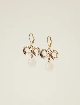 Boucles d'oreilles avec strass et logo - TWINSET - FashionsVida