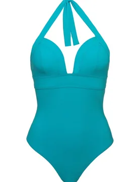 Carizzi Turquoise One-Piece Halterneck Swimsuit - Other Designers - FashionsVida