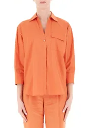 Camicia in cotone LIU JEANS ARANCIONE 38