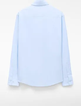 Camisa de vestir de hombre regular fit con cuello italiano - Adolfo Dominguez - FashionsVida