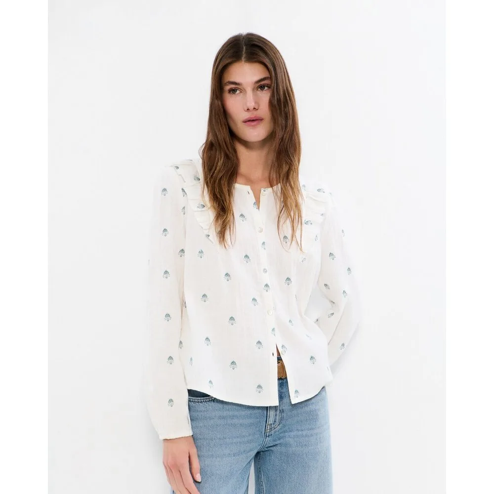 Blusa de mujer doble tela con bordados - Brownie - FashionsVida