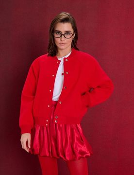 Giacca bomber con tasche - rosso