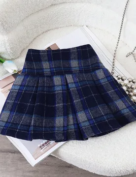 Pieza Falda casual con estampado a cuadros para niñas jóvenes, primavera otoño - Shein - FashionsVida
