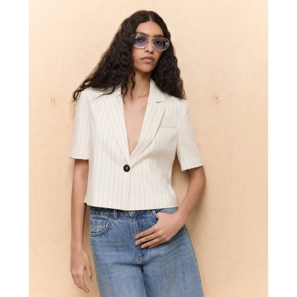 Chaqueta corta de mujer cuello solapa - Easy Wear - FashionsVida