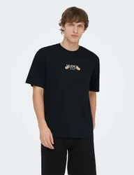 Pure Cotton Crew Neck T-Shirt Black Mix male