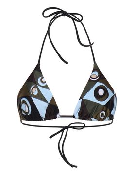 Top bikini con stampa occhi
