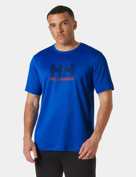 Men's Tech Graphic T-Shirt 2.0 Blue L - Cobalt Blue - Male - Helly Hansen - FashionsVida
