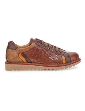 Scarpe Stringate Marroni In Vera Pelle Made in Italy PT325 43