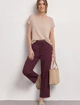 Straight Leg Hose im Casual Fit mit Turn-Up female Rot - Street One - FashionsVida