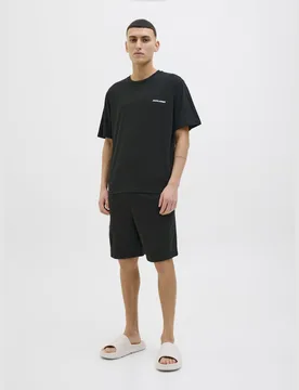 Cotton Rich Elasticated Pyjama Set Black male - Jack & jones - FashionsVida