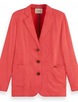 Blazer Boxy Unlined Single Breasted Fiery Rose M - Scotch & Soda - FashionsVida