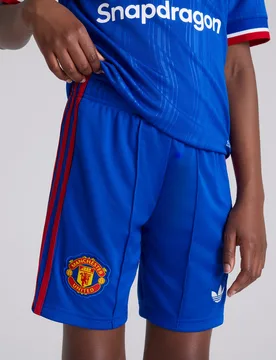 Manchester United Kids 26/27 Away Shorts Blue 15-16Y - Adidas - FashionsVida