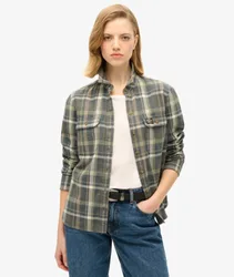 Superdry Damen Flanellhemd mit Holzfällerkaros Grau - Größe: 44