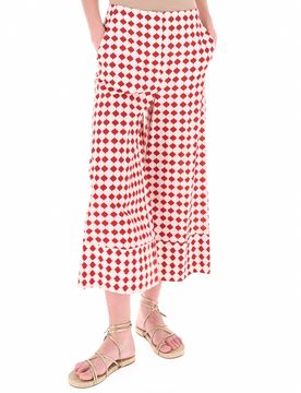 Pantalone misto lino ROSSO 42