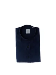 XACUS Camicia in lino BLU SCURO 41