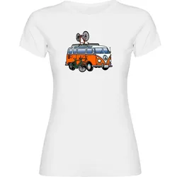 Maglietta A Maniche Corte Hippie Van Bike White