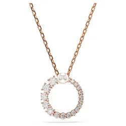 Pendente Matrix, Crystal Pearl, Taglio Round, Bianco, Finitura oro rosa 18K OS
