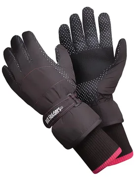 Womens Ladies Extra Padded Waterproof Insulated Thermal Winter Ski Gloves - Black Fleece - Size X-Small/small - Heat Holders - FashionsVida