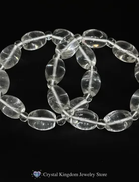Natural Clear Quartz Oval Drum Bead Bracelet,Sugar Bean Shaped Crystals,Casual Wear,Statement Jewelry,Valentine's Day Gift - Aliexpress - FashionsVida