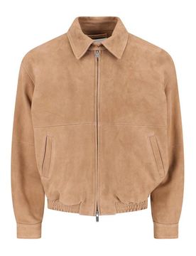 Bomber In Pelle Scamosciata