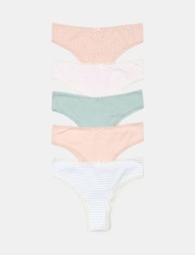 Slip brasiliani in cotone, confezione da 5 - multicolor