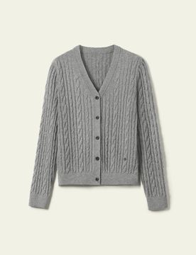 Cardigan Torsadé en Bébé Cachemire, Gilet Doux et Chaud, M