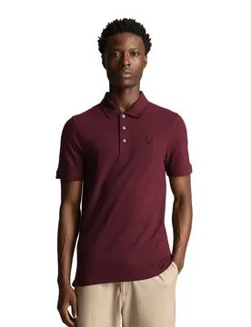Polo A Maniche Corte Tonal Eagle Burgundy S - Lyle & Scott - FashionsVida