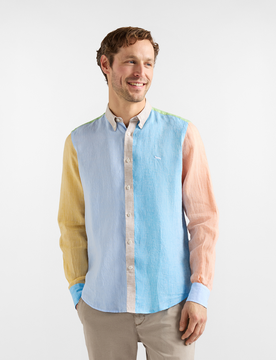 Harmont&blaine camicia otto tessuti piazzetta uomo celeste