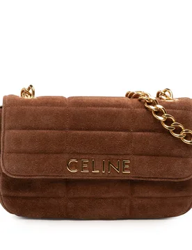 Suede Monochrome Shoulder Bag - Celine - FashionsVida