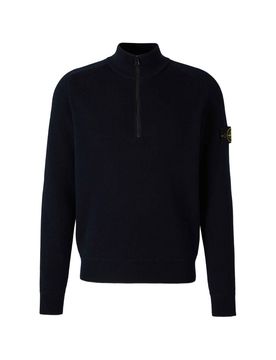 Compass-Patch Half-Zip Sweater