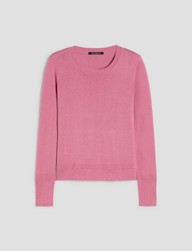 Maglia in blend di cotone e seta donna rosa