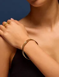 Pack 14ct Gold Plated Bangles Gold female