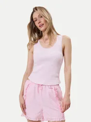 Tanktop mit Spitzenbesatz Rosa M