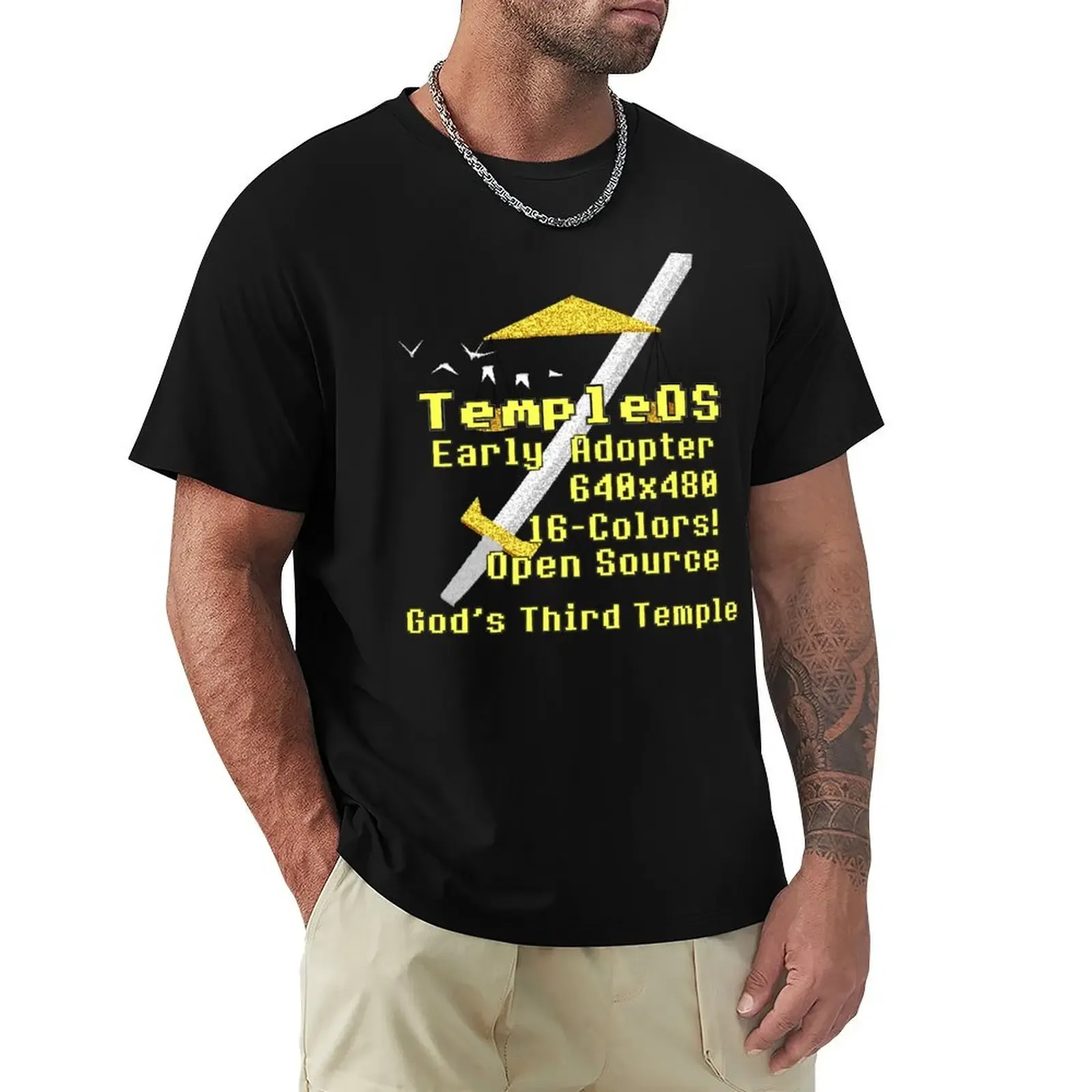 TempleOS Early Adopter - Terry A Davis, Programmer, Meme T-Shirt Lightweight Cooling Short Sleeve Tee - Aliexpress - FashionsVida