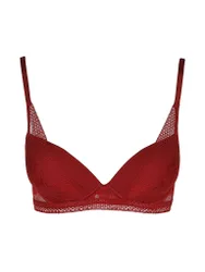 Sujetador con aros HALF PAD_PEONY LACE rojo oscuro rojo oscuro 75D