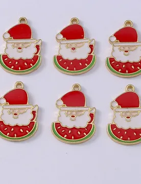 Duarte 20Pcs/Lot Cartoon Christmas Santa Claus Eat Watermelon Charms Pendants for Jewelry Making Earrings Necklaces DIY Gifts - Aliexpress - FashionsVida