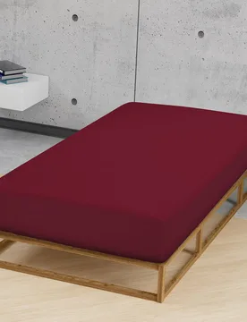 Jersey-Elastic-Spannbetttuch burgund, 1x 140x200 cm - 160x220 cm - Biberna - FashionsVida